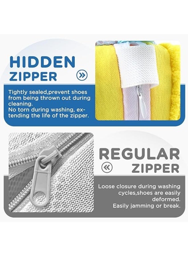 Happy Home XXL Shoe Washing Machine Bag – 360° Full Protection Reusable Laundry Shoe Bag for Sneakers, Running Shoes, Athletic Footwear, Boots, Delicate Shoes and Canvas Shoes – Soft Chenille Microfiber Wrap with Durable YKK Zipper – Protects Shoes from Damage, Wear, and Scratches in Washing Machine and Dryer – Yellow - Image 4